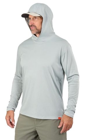 Grundéns UV Tričko Tough Sun Masked Hoodie Iceberg