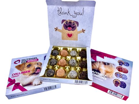 LK Baits Pet Sváteční bonboniéra Nutrigo Bonbons Present pro větší psy