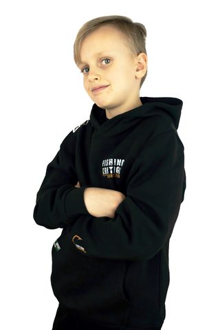 R-Spekt Dětská mikina s kapucí Fishing Edition black