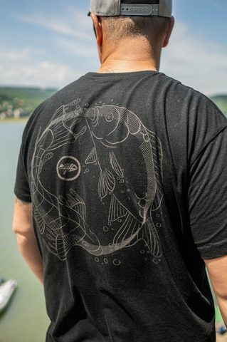 Giants fishing Tričko pánske čierne Kapry v kruhu
