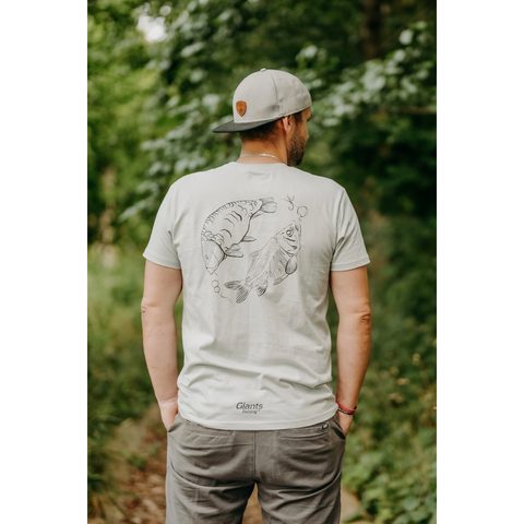 Giants fishing Tričko pánské šedé Kapr s kostrou