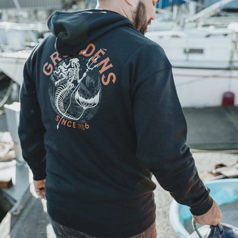 Grundéns Mikina Displacement DWR Hoodie Dead Reckoning Black