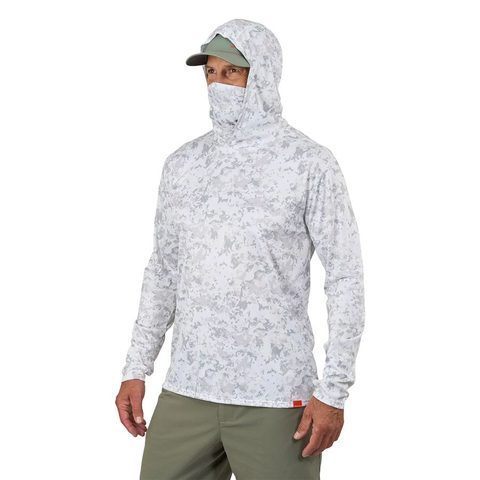 Grundéns UV Tričko Tough Sun Masked Hoodie Squall Camo