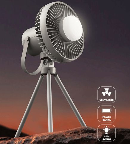 Boatman Multifunkční přenosný ventilátor se světlem a powerbankou 8000 mAh