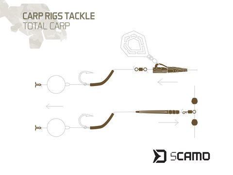 Delphin Set kaprařských montáží sCAMO Total CARP 10 setů