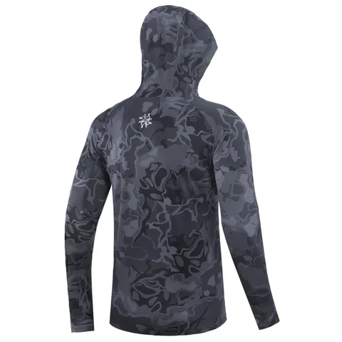 Giants fishing Funkční tričko s dlouhým rukávem UV50+ Hoodie Camo Grey