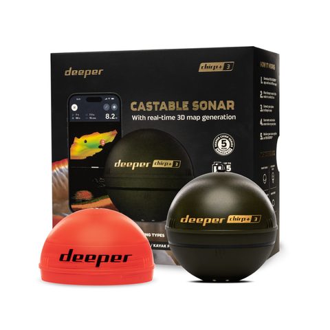 Deeper Nahazovací sonar Fishfinder CHIRP+ 3 Power Bundle se solární nabíječkou