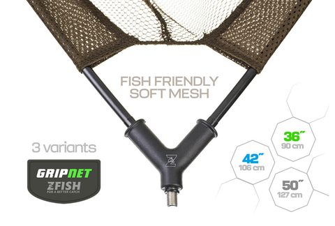 Zfish Podberáková hlava Gripnet Landing Net 50"