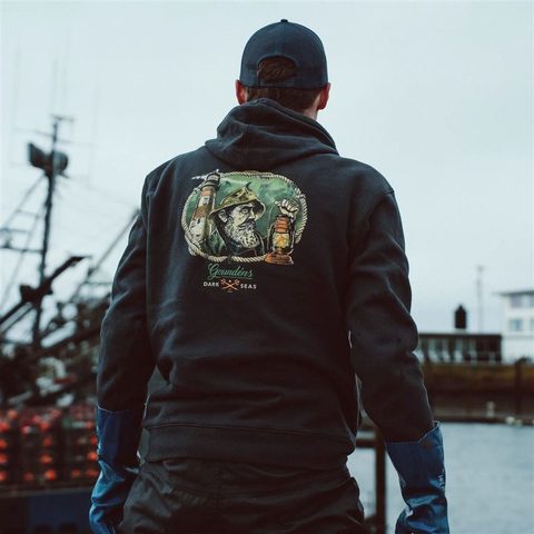 Grundéns Mikina Dark Seas X Grundens Watchman Hoodie Black