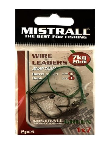 Mistrall Ocelové lanko Návazec s jednoháčkem 2ks