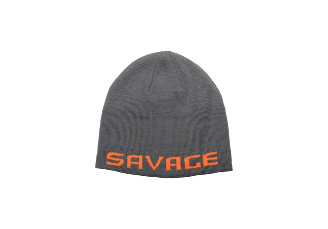 Savage Gear Zimní čepice Logo Beanie Rock Grey/Orange