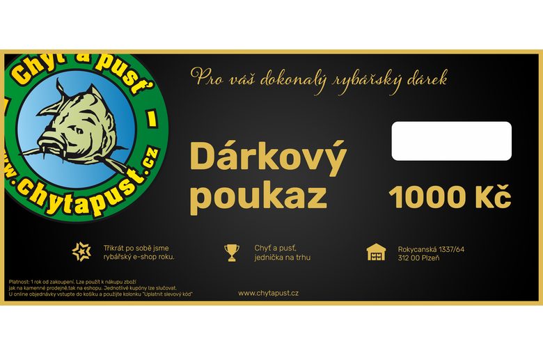 Chyť a pusť Vánoční dárkový poukaz 1000 Kč