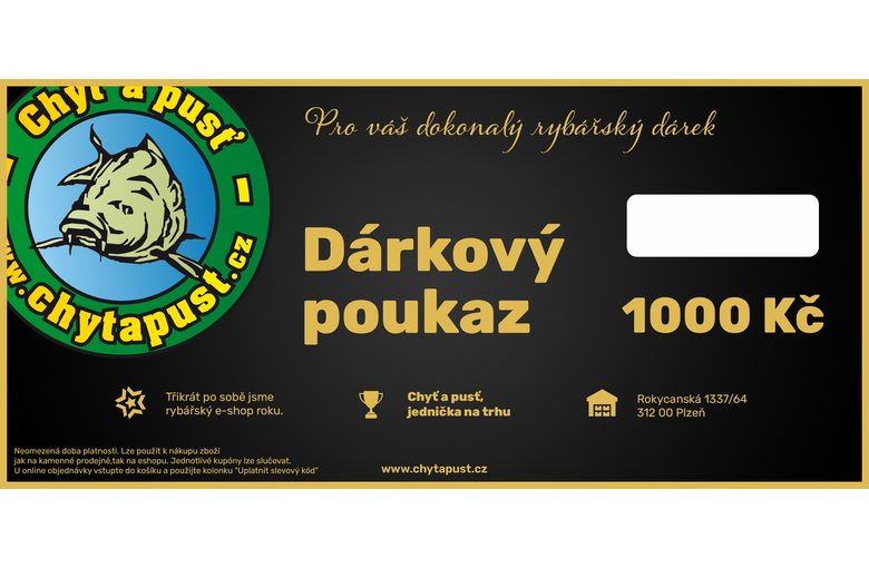 Chyť a pusť Vánoční dárkový poukaz 1000 Kč