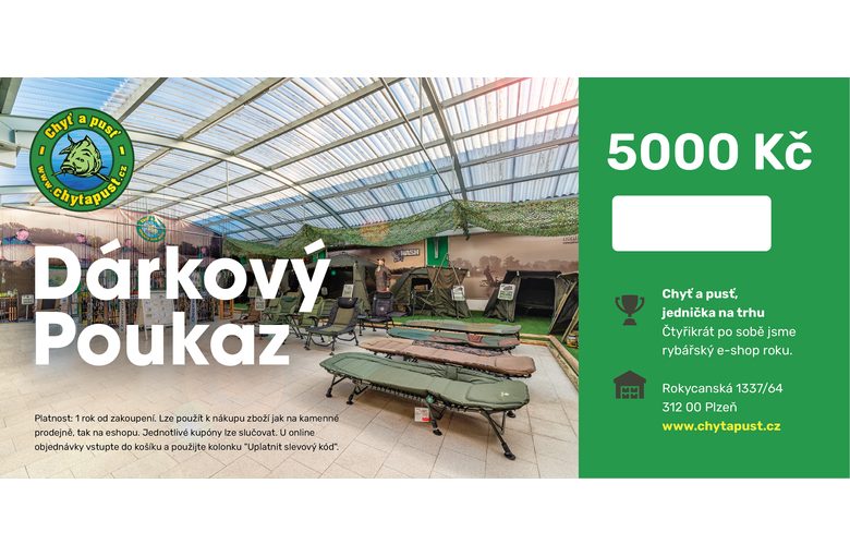 Chyť a pusť Dárkový poukaz 5000 Kč