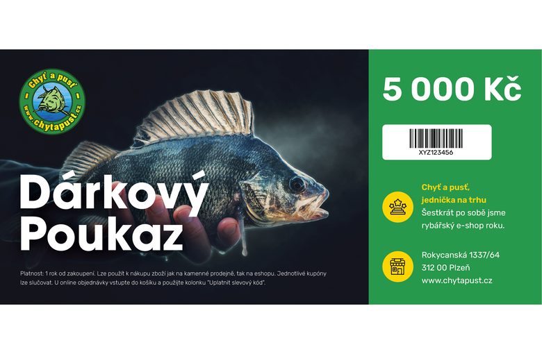 Chyť a pusť Darčekový poukaz 5000 Kč