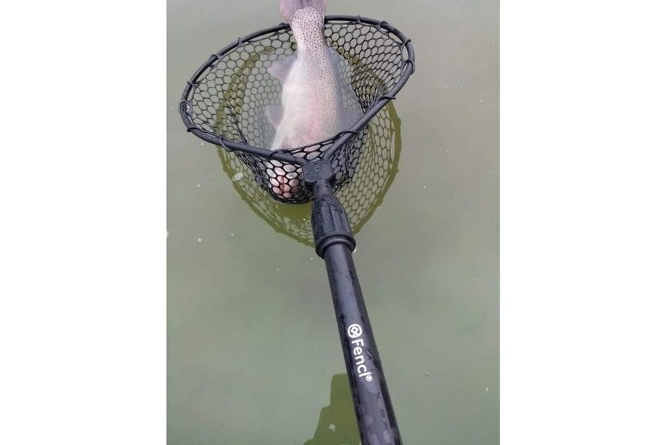 Fencl Podběráková hlava se silikonovou sítí Trout area Fish Hunter L