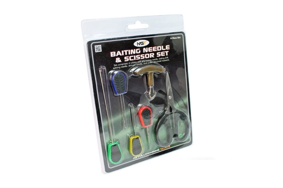 NGT Sada 6ks Baiting Needle & Scissor Set