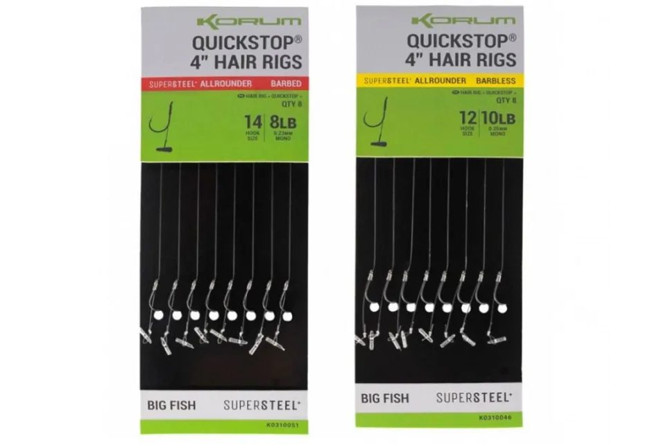 Korum Hotové Návazce Big Fish Quickstop Hair Rigs Barbed 10cm