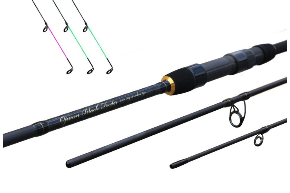 Delphin Opium black feeder + 3 špičky 360cm/80g