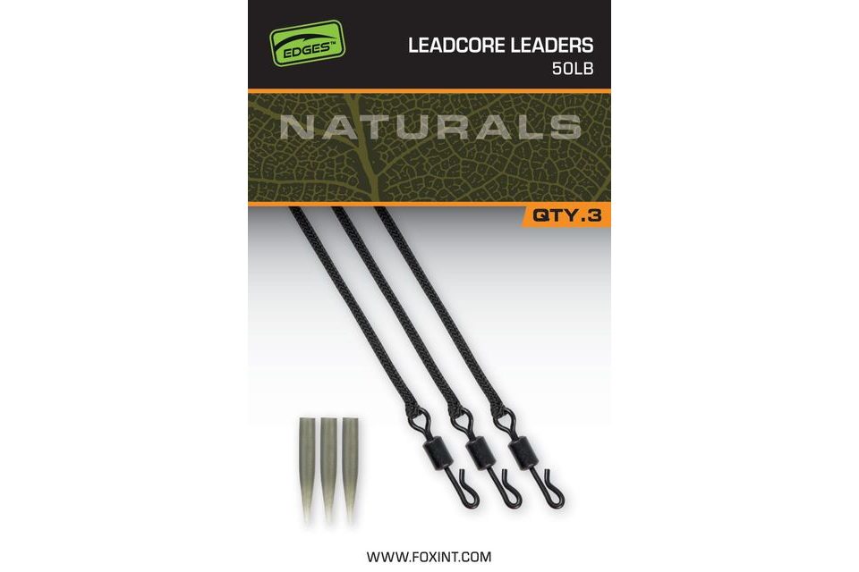 Fox Montáž Edges Naturals Leadcore Leaders 3 ks