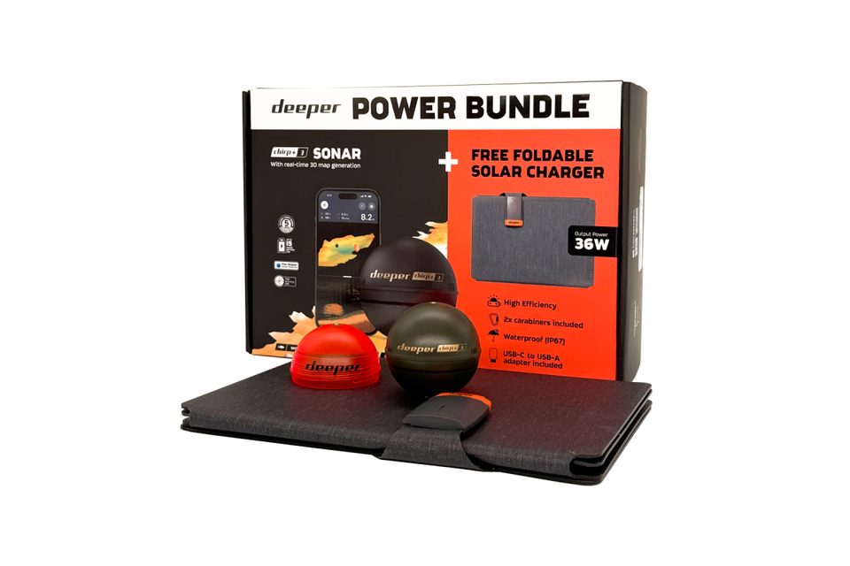 Deeper Nahazovací sonar Fishfinder CHIRP+ 3 Power Bundle se solární nabíječkou