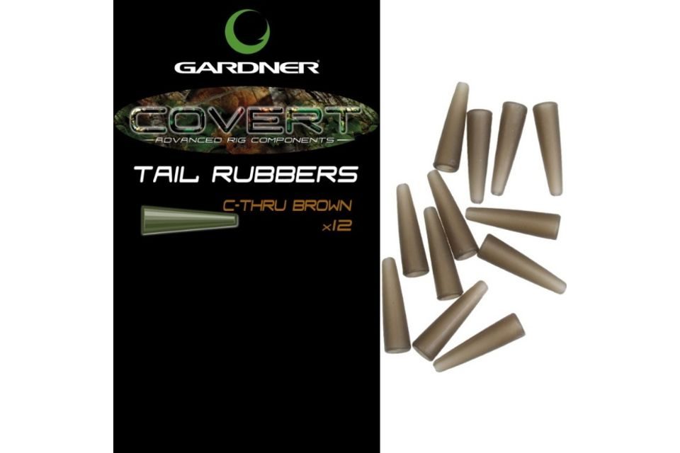 Gardner Převleky COVERT TAIL RUBBERS C-THRU, trans. hnědá 12ks