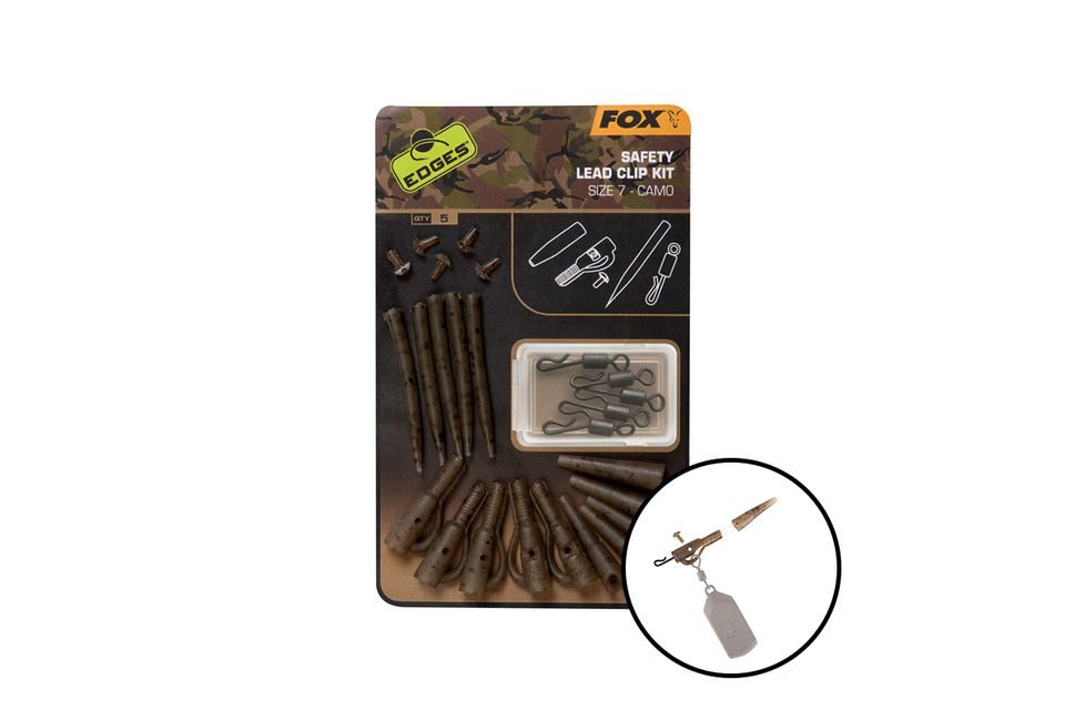 Fox Záves na olovo Edges Camo Safety Lead Clip Kit veľ.7 5ks