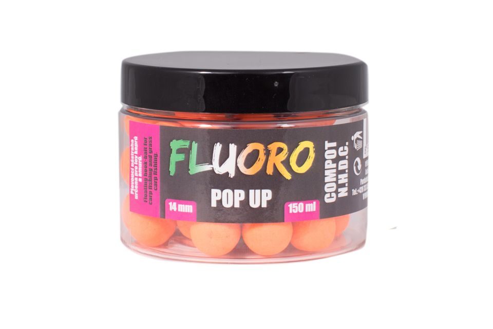 LK Baits Pop-Up boilie Fluoro Compot N.H.D.C. 14mm 150ml