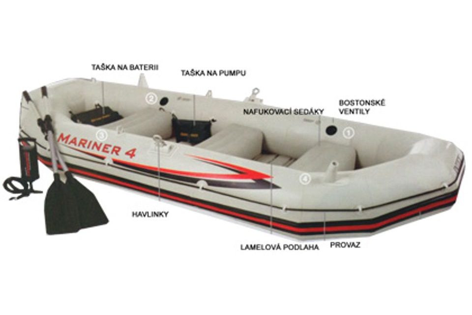Intex Člun Mariner 4 Intex + set/pumpa,vesla,taška/