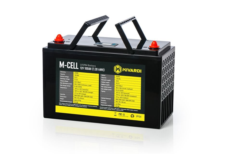 Mivardi Baterie M-CELL LiFePO4 12V 100Ah + 20A nabíječka