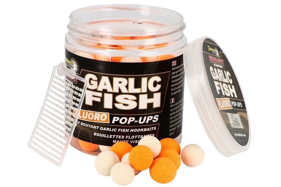 Starbaits Plovoucí boilies Fluo Garlic Fish 80g