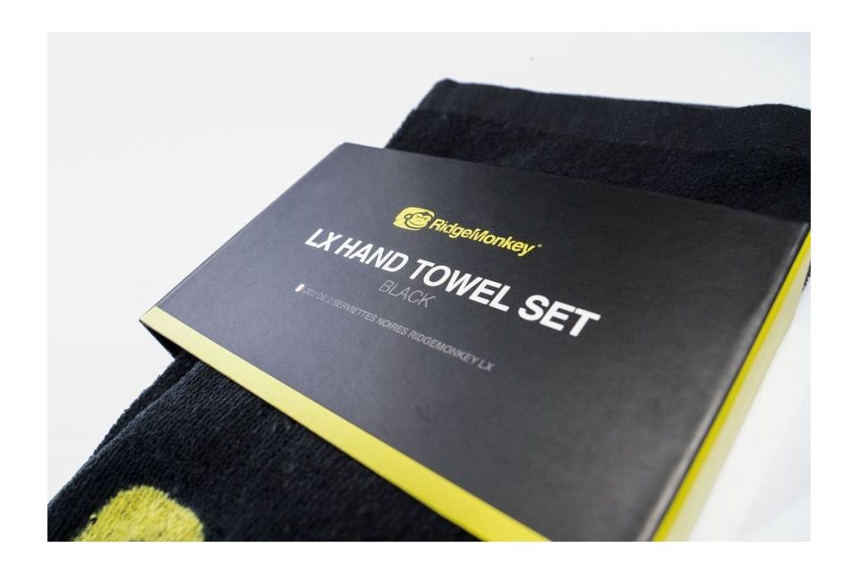 RidgeMonkey Ručník LX Hand Towel Set Black 2ks