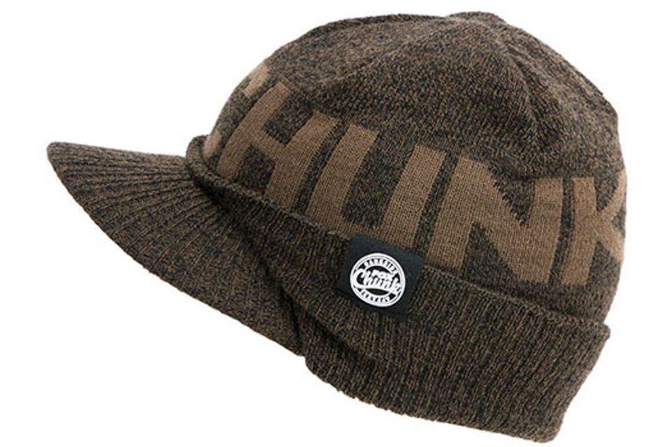 Fox Zimní čepice s kšiltem CHUNK Khaki Peaked Beanie