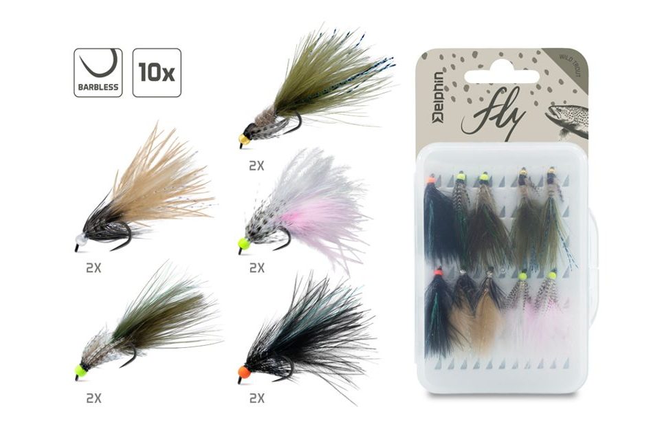 Delphin Sada umělých mušek Fly Wild trout 10ks