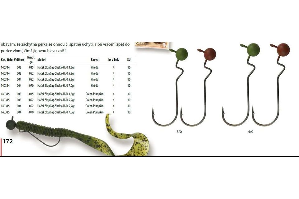 Gamakatsu Háčky Skip Gap Shaky - H /0 4ks