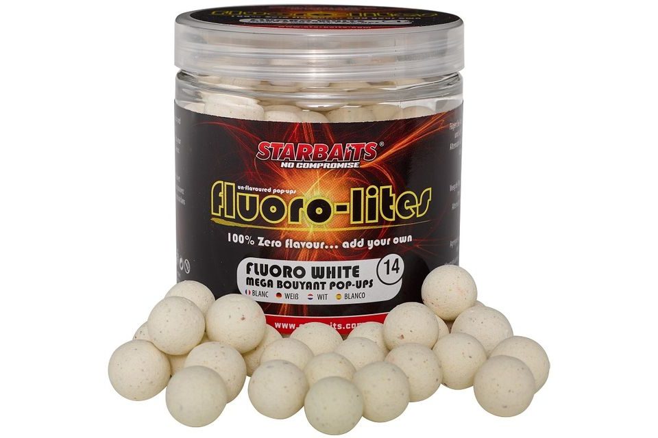 Starbaits Plovoucí boilie Pop Up Fluoro Lite bílá