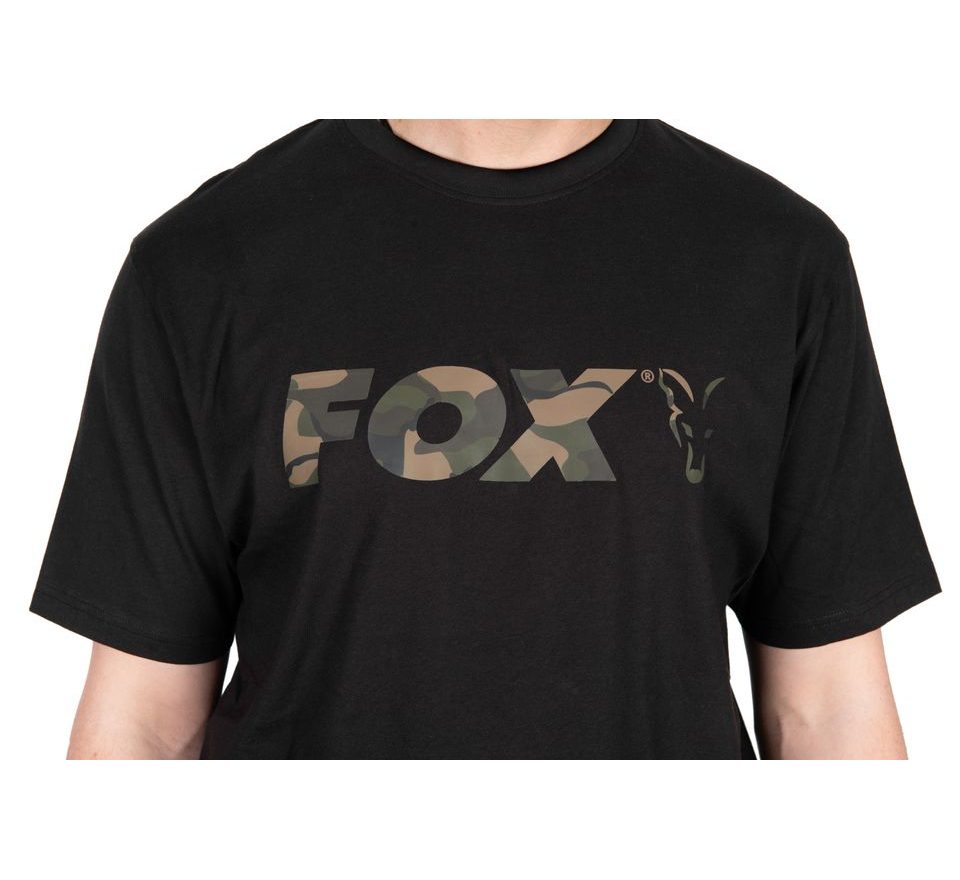 Fox Tričko Black / Camo Logo T-Shirt