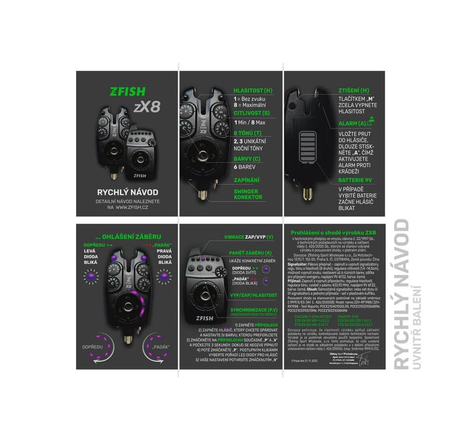 Zfish Sada Hlásičů Bite Alarm Set Zx8 4+1
