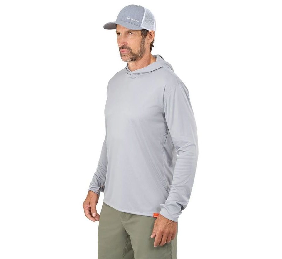 Grundéns UV Tričko Tough Sun Masked Hoodie Mist