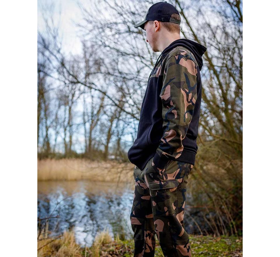 Fox Mikina LW Čierna / Camo Split Zip Hoody