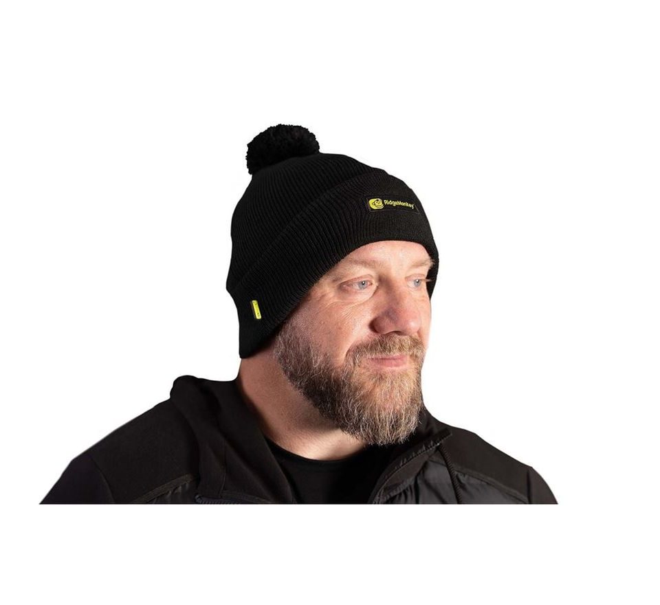 RidgeMonkey Čepice APEarel Bobble Beanie Hat Black