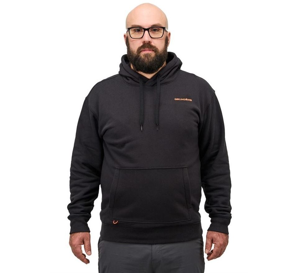 Grundéns Mikina Displacement DWR Hoodie Logo Anchor Black