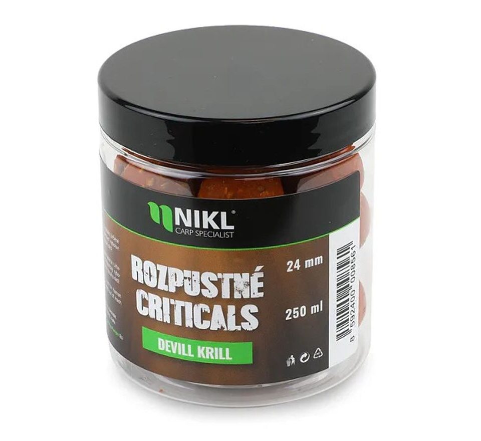 Nikl Rozpustné Criticals boilie Devill Krill 250ml