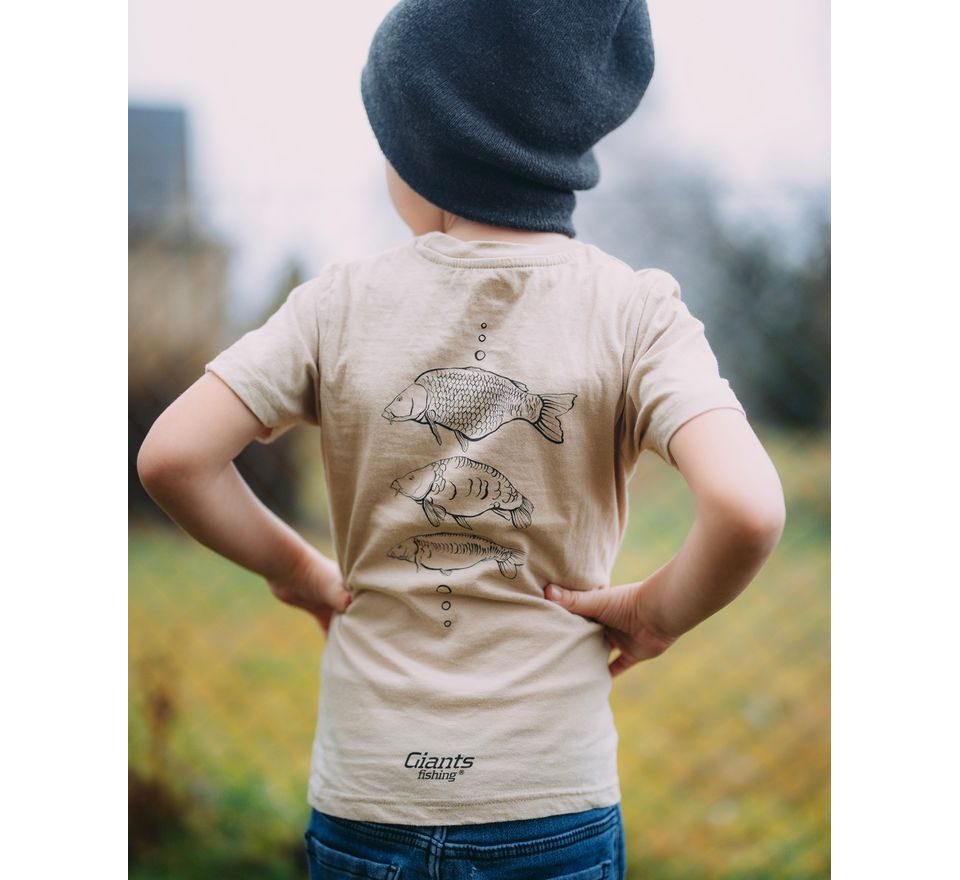 Giants fishing Tričko dětské béžové Tři kapři