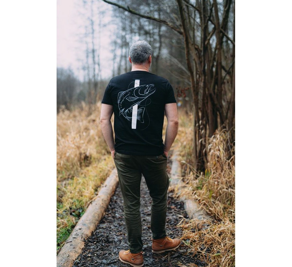 Giants fishing Tričko pánské černé Pstruh