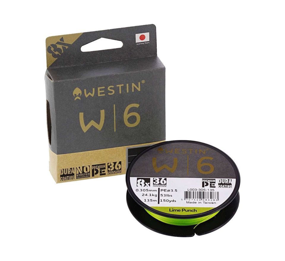 Westin Šňůra W6 8 Braid Lime Punch 135m