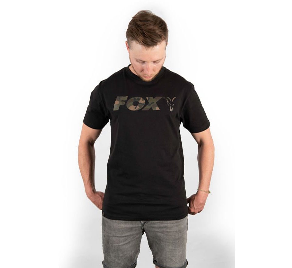 Fox Triko Black/Camo Chest Print T-Shirt