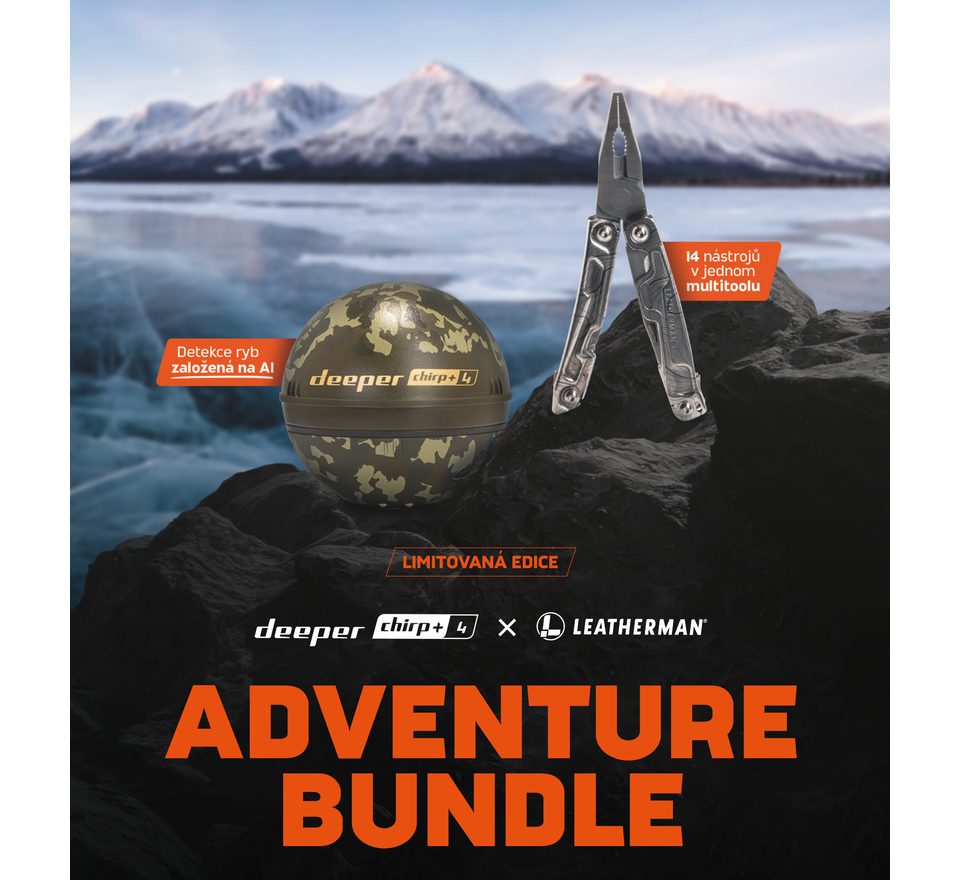 Deeper Adventure Bundle Nahazovací Sonar Deeper CHIRP+ 4 + Multifunkční kleště Leatherman Rev