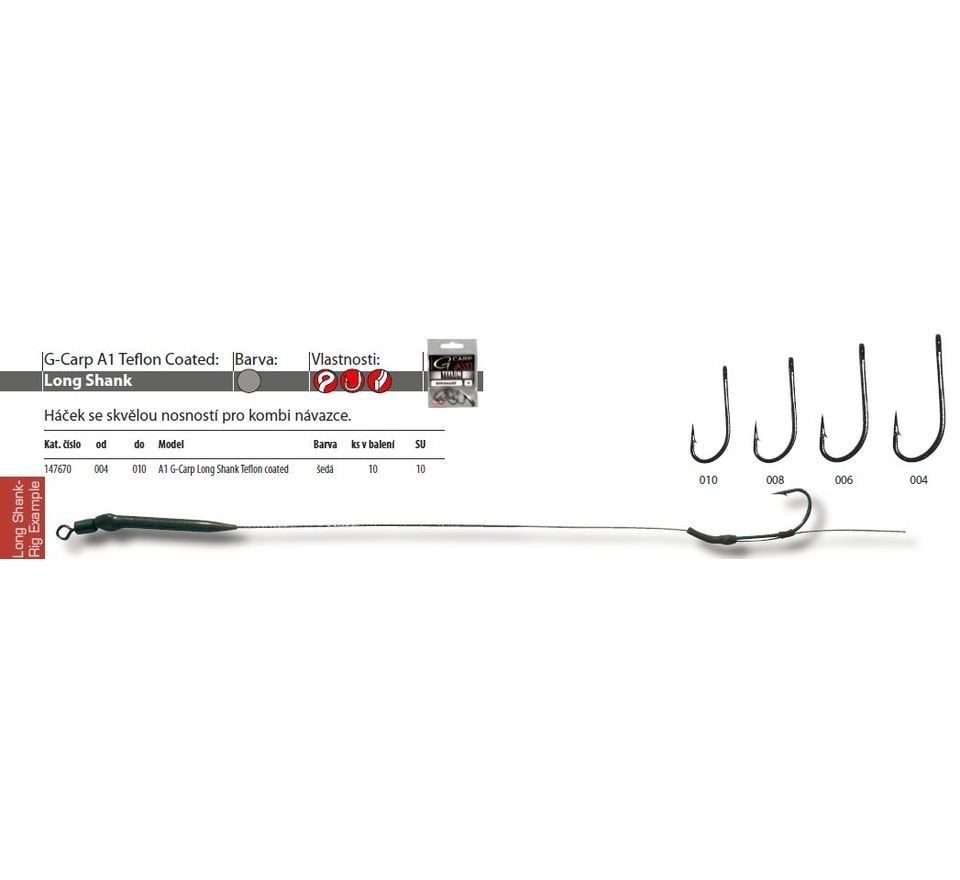 Gamakatsu Háčky A1 G-Carp Super Hook Teflon coated 10ks