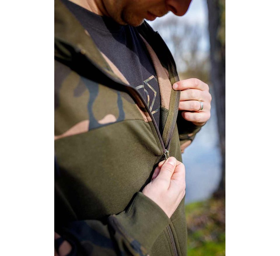 Fox Mikina LW Khaki / Camo Split Zip Hoody